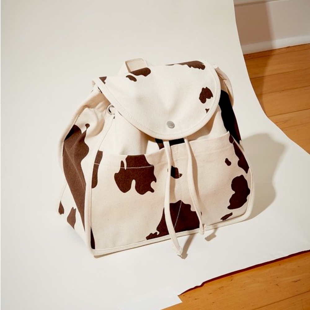 baggu cow print backpack